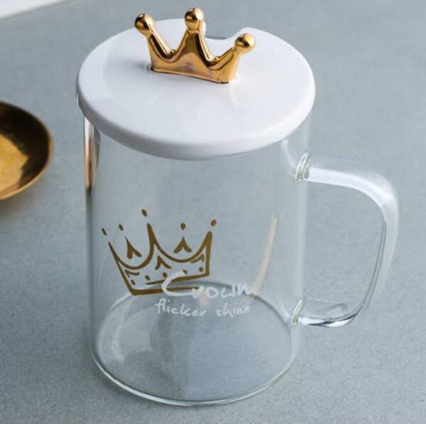 Prince Glass Cup with Spoon - Image 3