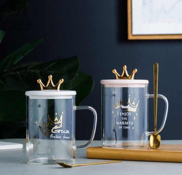 Prince Glass Cup with Spoon 5