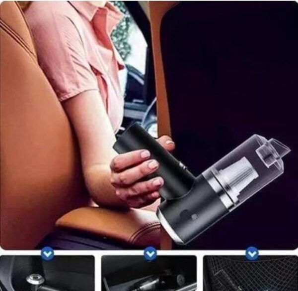 Portable High Power 2 in 1 Car Vacuum Cleaner | USB Rechargeable Wireless Handheld Car Vacuum Cleaner and Smooth Design | Built in LED Light, Portable,Wet and Dry - Image 3
