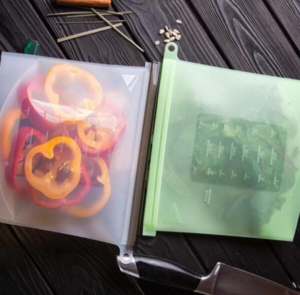 GBEX Silicone Reusable Storage Container,Organizer, Preservation Leak Proof Ziploc Bag for Food,Snack,Vegetable,Meat for Fridge and Microwave Also 1 Liter [3 pcs ] - Image 3