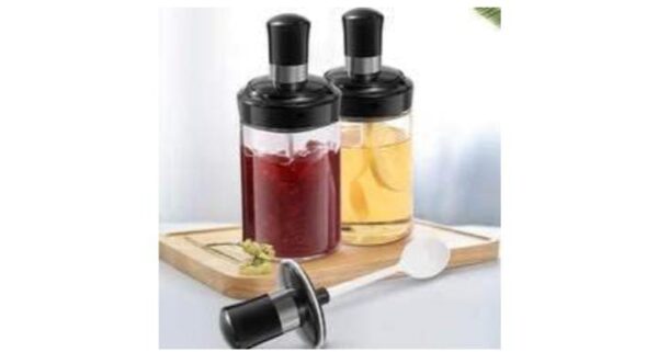 Exotic Mall Kitchen High Borosilicate Glass Food and Pickle Storage Spice Jar With Spoon Storage Spice Salt Sugar Storage Bottle Glass Container Jar 250ml 1-(Spoon Jar) (SPOON, 1) - Image 3