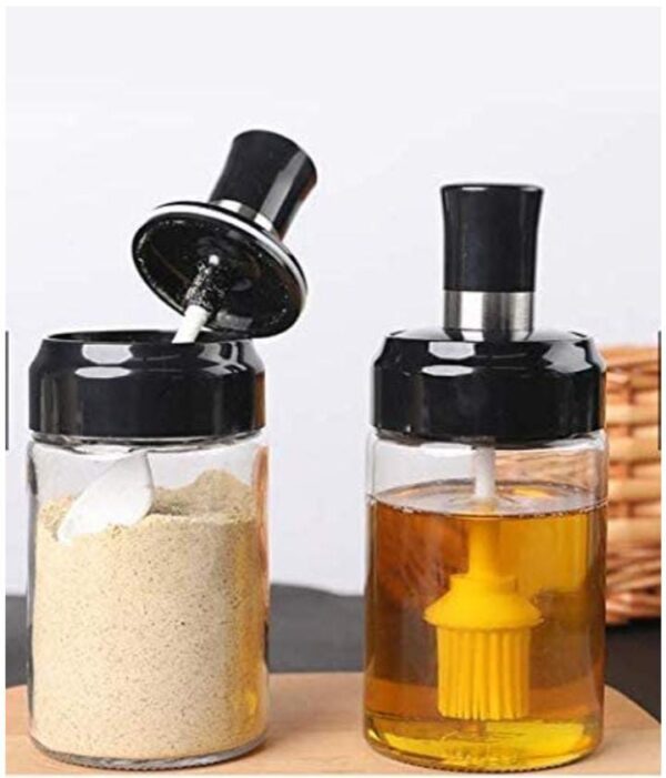 Exotic Mall Kitchen High Borosilicate Glass Food and Pickle Storage Spice Jar With Spoon Storage Spice Salt Sugar Storage Bottle Glass Container Jar 250ml 1-(Spoon Jar) (SPOON, 1) - Image 7