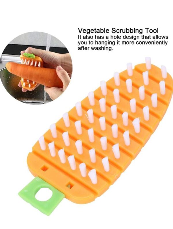 Ritz Vegetable Scrubbing Brush, Vegetable Scrubber Non‑Toxic Fruit Brush Carrot Shape Vegetable Brush for Potato for Vegetable,Potato Scrubbing Brush Multicolor - Image 3