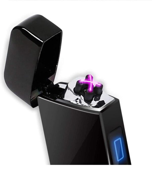 PIKFOS Smart Finger Touch Lighter with Touch Switch USB Electronic Lighter Flameless LED Windproof Rechargeable USB Double Plasma Arc Lighter for Business Man ,Cigarette, Cigar, Gift. - Image 3
