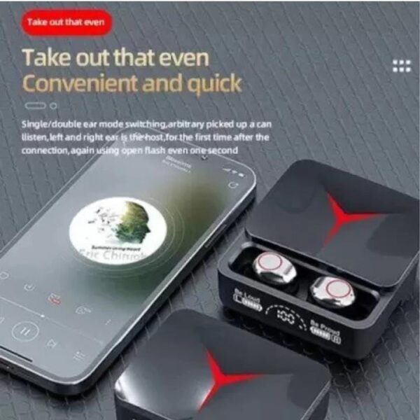 M90 Pro Bluetooth Earphone, Gaming Earbuds with Mic, Smart Touch Headset Earbuds with Power Bank. - Image 3