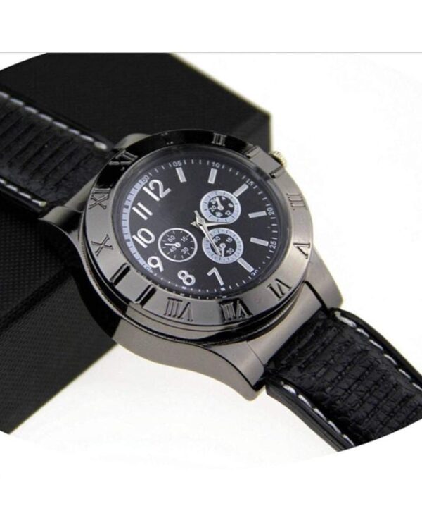 VOFFY Universal 2 in 1 Cigarette Lighter Watch Stylish Fashion Analogue Unisex Wrist Watch with USB Rechageable Lighter Watch for Cigarette/Smoking/Cigar/Birthday Gift - Image 4