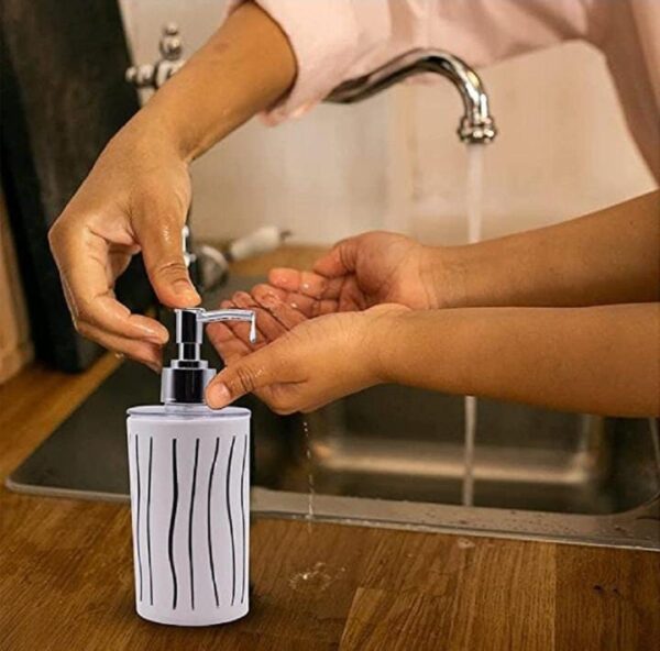 KitchenFest® Multi-Design Liquid Soap/Liquid/Shampoo/Hand wash/Sanitizer/Lotion Dispenser Bottle for Kitchen, Wash-Basin and Bathroom, (Pack of 2, 350ml) - Image 3
