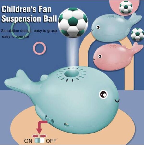 Kidology Floating Ball Whale Toy, Electric Air Blowing Floating Ball Toy with Music | Unique Birthday Party Gifts for Kids Age 3+ (Blue) - Image 2