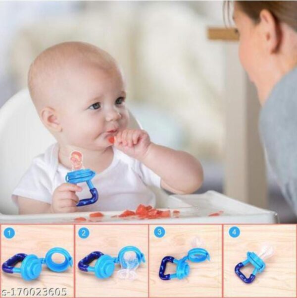 LuvLap Silicone Food/Fruit Nibbler with Extra Mesh, Soft Pacifier/Feeder, Teether for Infant Baby, Infant, Joystar Yellow, BPA Free - Image 3