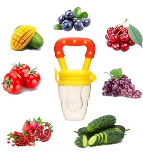 LuvLap Silicone Food/Fruit Nibbler with Extra Mesh, Soft Pacifier/Feeder, Teether for Infant Baby, Infant, Joystar Yellow, BPA Free - Image 2