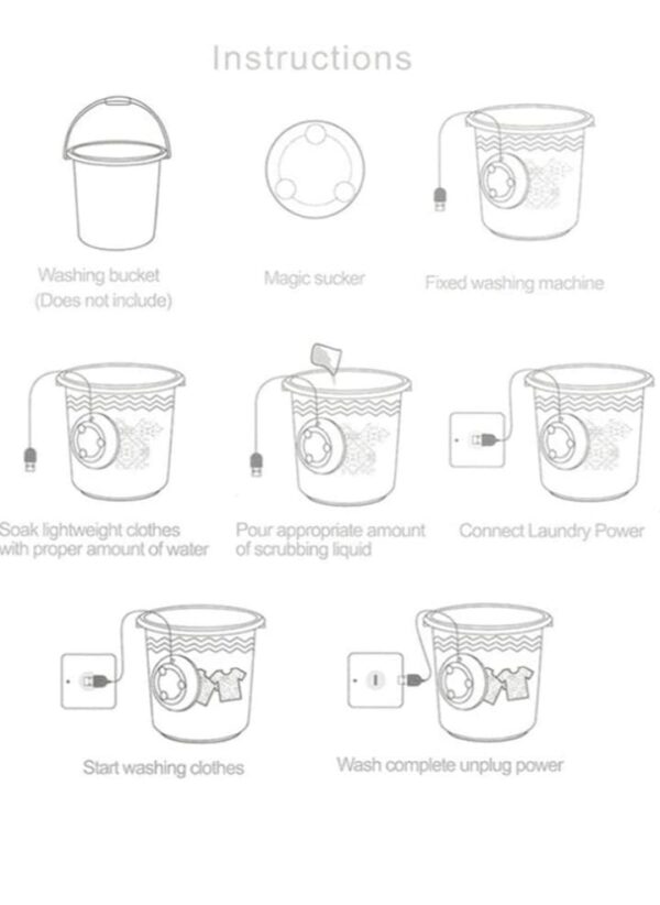 Grewia Mini Washing Machine Turbine Washing Machine Washing Machine Door Hinge Ultrasonic Lightweight Turbo Washer with USB Cable - for Home Camping Dorms Business College Rooms. - Image 7