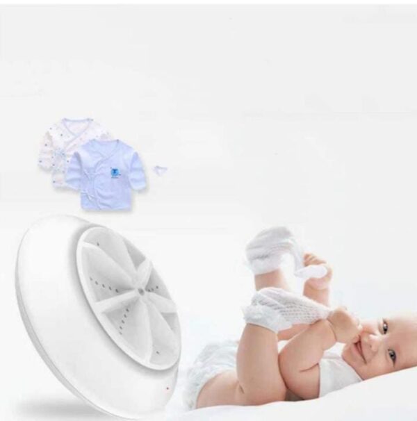Grewia Mini Washing Machine Turbine Washing Machine Washing Machine Door Hinge Ultrasonic Lightweight Turbo Washer with USB Cable - for Home Camping Dorms Business College Rooms. - Image 4