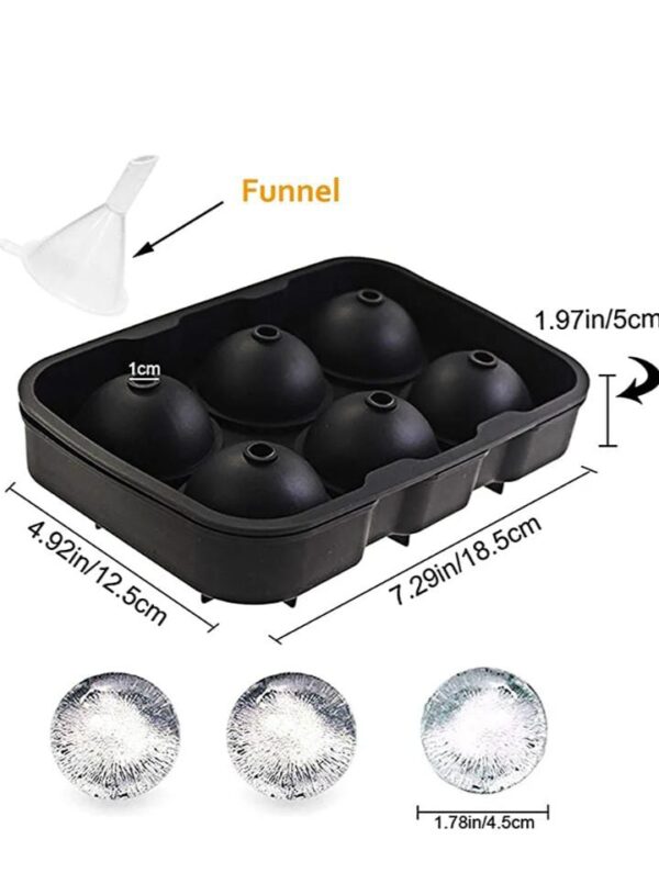 ADEPT Flexible Hot Silicone Spherical 6 Round Ball Ice Cube Tray Maker Mold with Lid Perfect Ice Spheres for Whiskey Lovers Cocktails Multicolor - Image 3