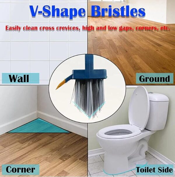 SISTA ENTERPRISE Heavy Quality Mop with Squeeze Cleaning Supplies Clean Home Floor Cleaner Bathroom Cleaning Brush with Wiper 2 in 1 Tiles Cleaning Brush Scrub Bathroom Long Handle Automatic - Image 5