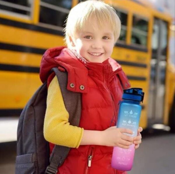 ORAM Silicone Water Bottle, 1 Litre Motivational Time Marker, Leak Proof Durable BPA-Free Non-Toxic Water Bottle for Office, Gym & School Multicolored - Image 8